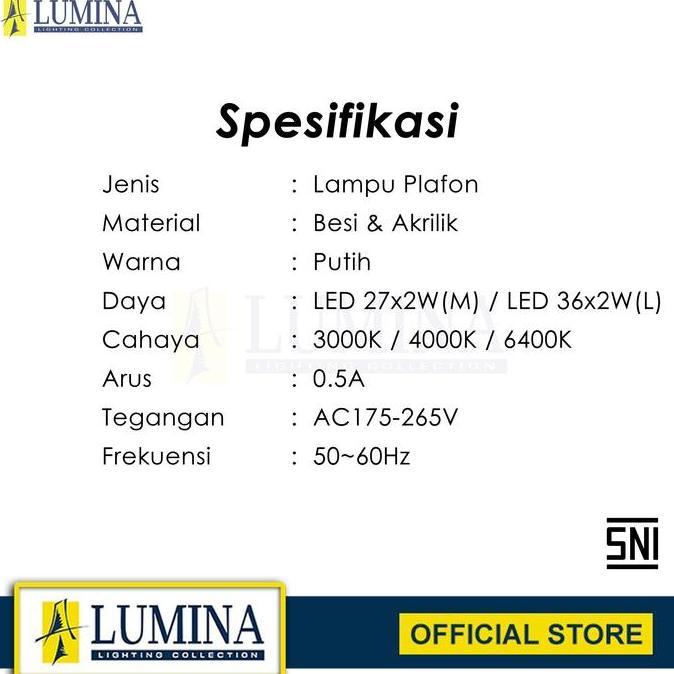 Murah Lumina - Lampu Plafon Led Modern Minimalis Ceiling Lamp Ring Kristal Crystal Hemat Energi Untu