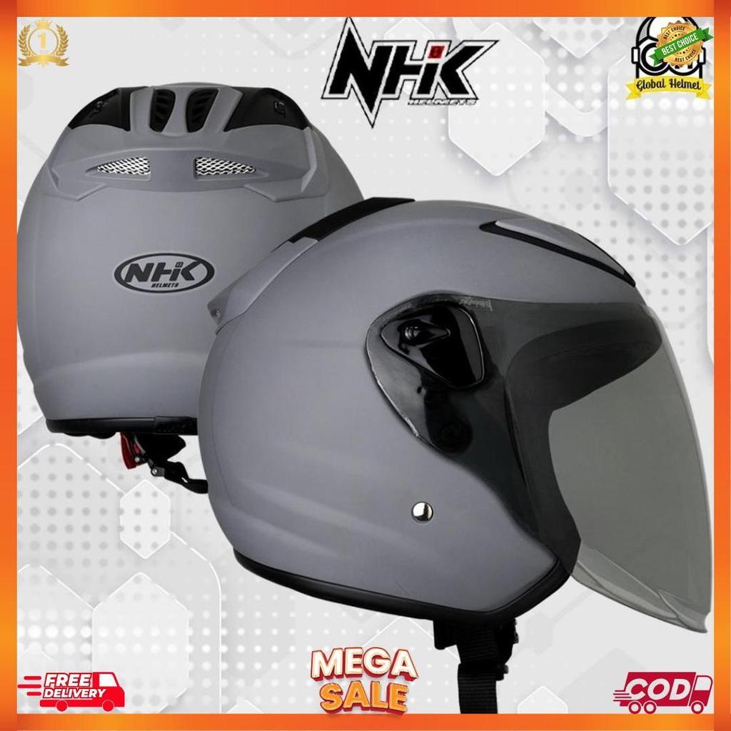 Helm Nhk Half Face Nhk R6 Nhk R 6 Solid Polos Dim Grey Doff Nhk R6 Polos [H2]