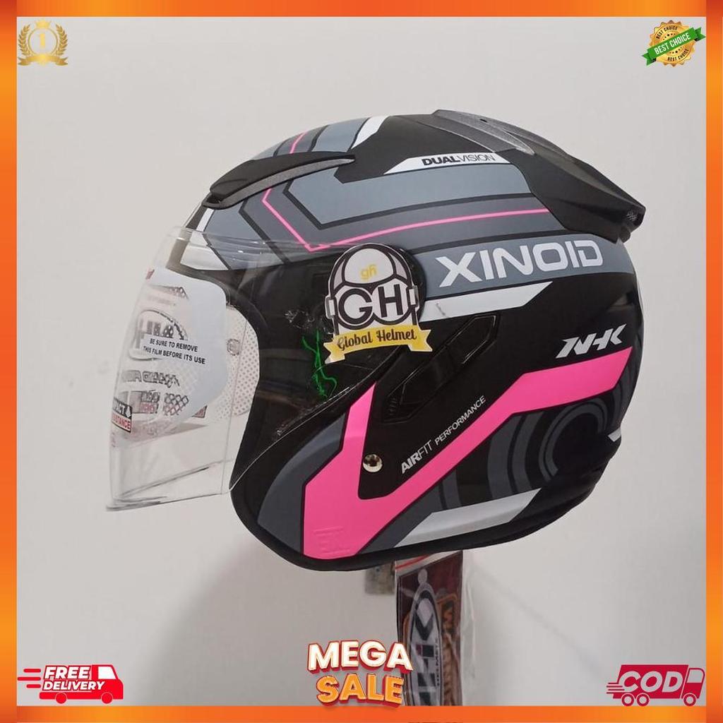 Helm Nhk R1 Xinoid Nhk R-1 Xinoid Black Pink Doff Double Visor [H2]
