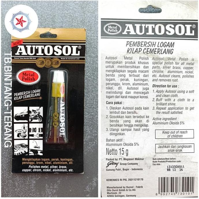 Ready AUTOSOL OTOSOL POLISH POLES BESI METAL STAINLESS 15 GRAM TUBE KECIL