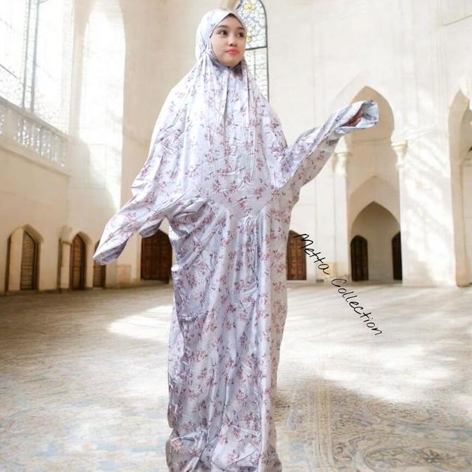 Mukena Terusan Armanii Silk Satin Print / Motif Dewasa Premium