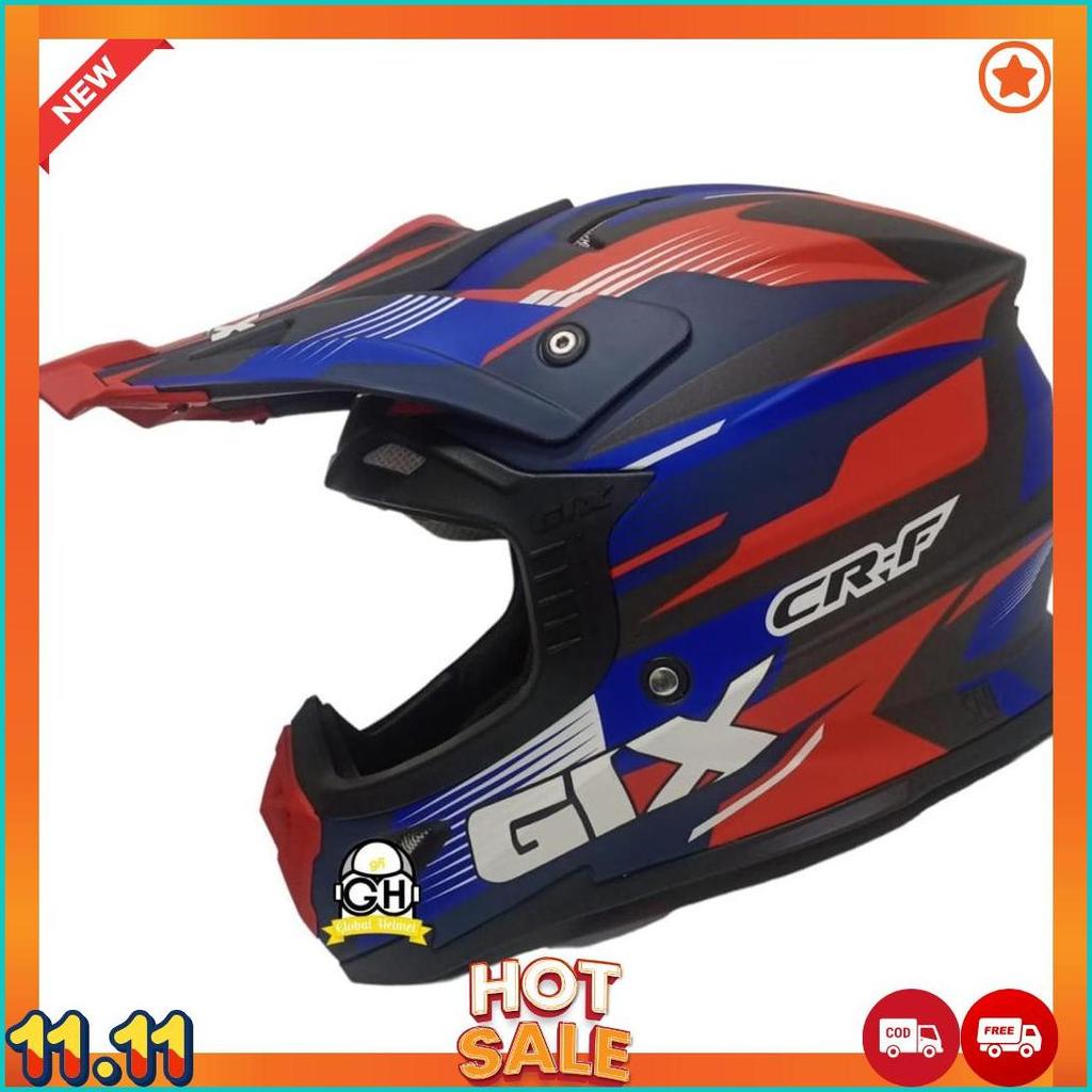 Helm Cross Gix Cross Motif Cr-F Gunmet Doff Red Jpx Cross [H2]