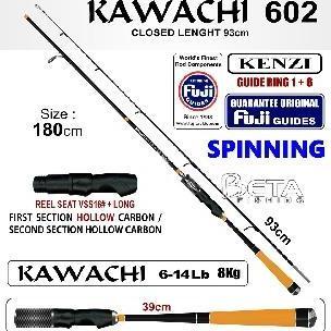NEW KENZI Rod Pancing Kawachi 602 Joran Spin Fuji 180cm