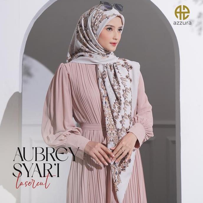 New Aubrey 4 - [Syari Jumbo] 130 x 130 Azzura Scarf (Scarf Segi Empat Serat Perancis Premium Wanita 