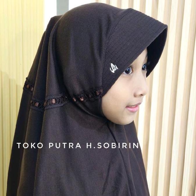 Kerudung Sekolah Bergo Instan Warna Putih Hitam Merah Coklat Hijab Seragam SD SMP SMA Bahan Katun Ny