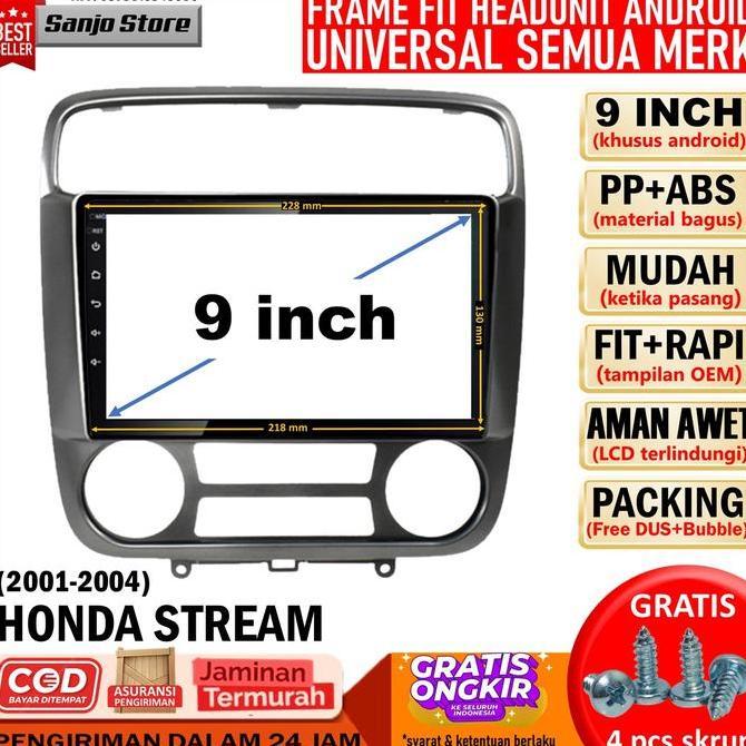 Frame PNP 2001-2004 Honda Stream Head Unit Android 9 inch Universal