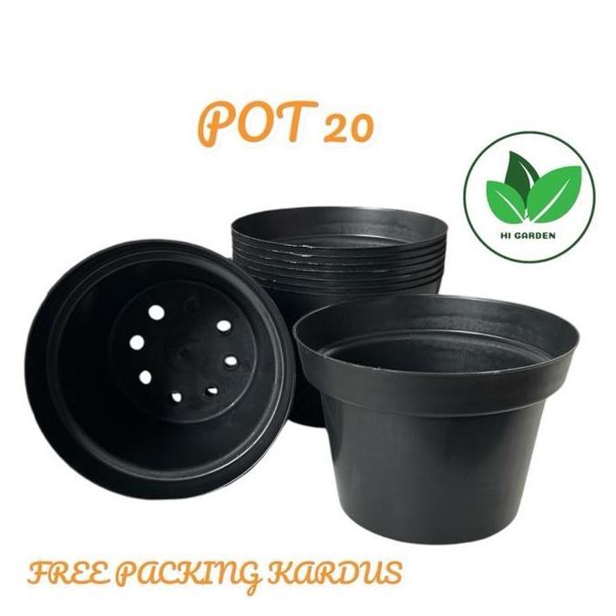 POT PLASTIK HITAM ukuran 20 POT BUNGA Ukuran 20 POT TANAMAN