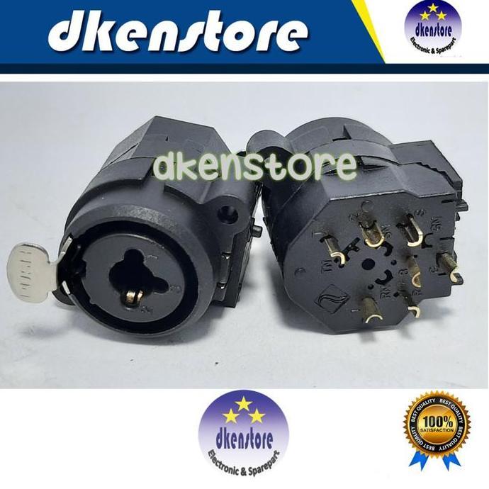 Soket double xlr canon female dan akai female untuk input mixer combo