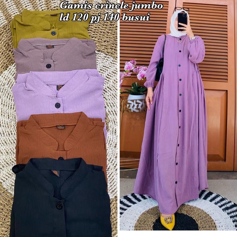 Promo Gamis KM / Gamis Crinkle / gamis crinkle jumbo / gamis polos jumbo / gamis / gamis polos