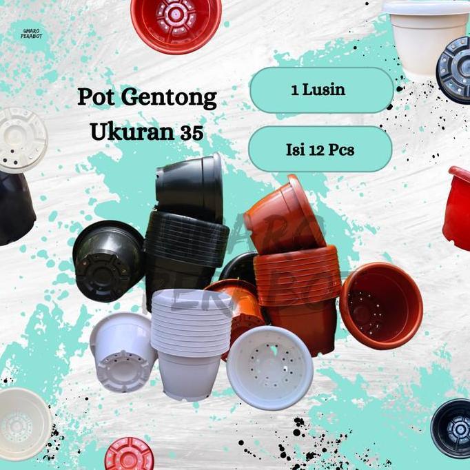 GROSIR 1 Lusin Pot Gentong Ukuran 35 / Pot Besar / Pot Jumbo / Pot Vinca / Pot Tanaman / Pot Bunga /