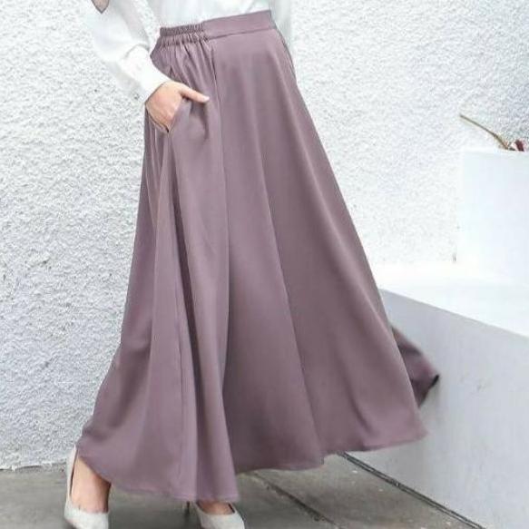 Spesial Ramadhan ROK POLOS A LINE / ROK SHAKILA / Flare A-line korean stlye | ROK A LINE POLOS | ROK