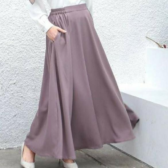 Super Sale Ramadhan ROK POLOS A LINE / ROK SHAKILA / Flare A-line korean stlye | ROK A LINE POLOS | 