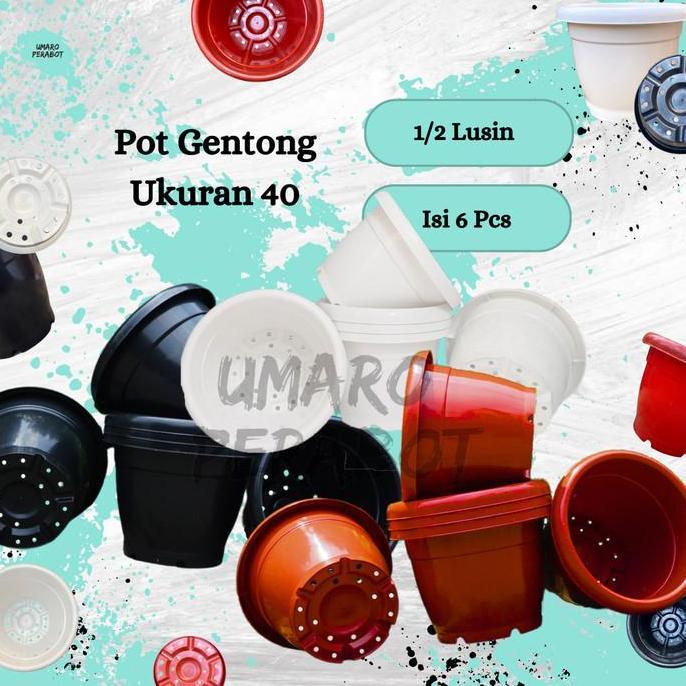 GROSIR 1/2 Lusin Pot Gentong Ukuran 40 / Pot Besar / Pot Jumbo / Pot Vinca / Pot Tanaman / Pot Bunga
