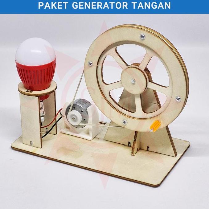 Paket Generator / Pembangkit Listrik Tangan / Engkol DIY / Prakarya