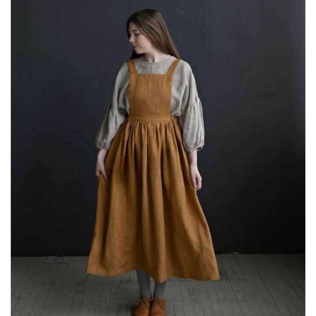 PINAFORE APRON/APRON DRESS/CELEMEK KOREA/CELEMEK JEPANG/APRON KOREA/CELEMEK MASAK/CELEMEK LINEN/APRO