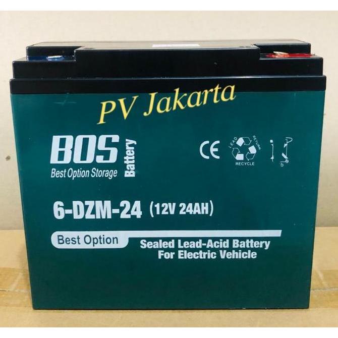 TERMURAH - Aki Sepeda Listrik BOS 6-DZF-20 / 6-DZF-24 / 6-DZM-24  (12V 20 / 24Ah)