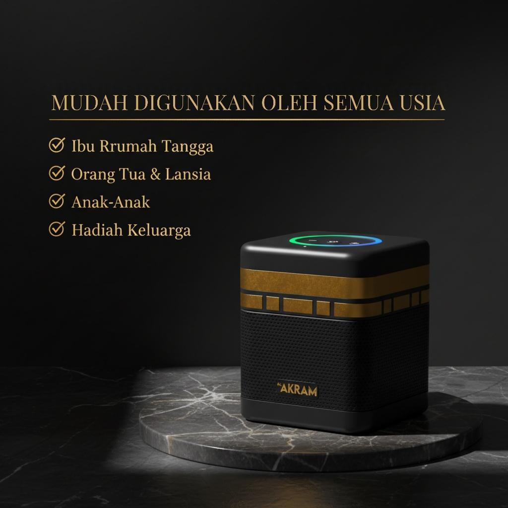 Speaker Murottal Al-QurAn Digital 30 Juz Smart Akram Voice Command Desain KaBah