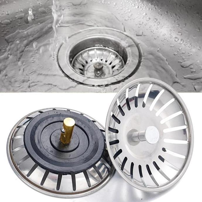 CHICKLEP Saringan Penutup Afur Lubang Bak Cuci Piring Stainless Steel Diameter 7.8cm