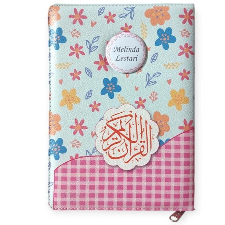 Alquran Caleb Resleting (A6) Custom Nama Di Pin/Quran Dompet Resleting+Pin Terjemah