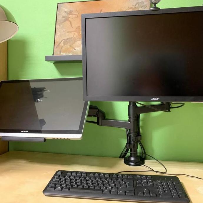 TERLARIS BRACKET MONITOR BRACKET DUAL MONITOR BRACKET MONITOR 2 LED DISPLAY 27"