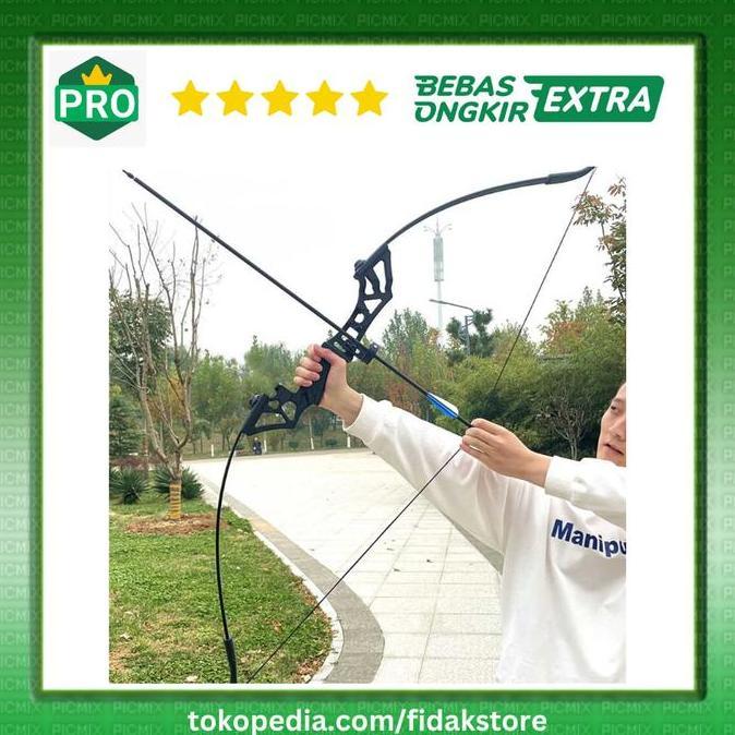 PARDIONSSTORE - SET BUSUR PANAH PANAHAN POWERFULL STRENGTH ARCHERY BOW ALUMINIUM 4LBS