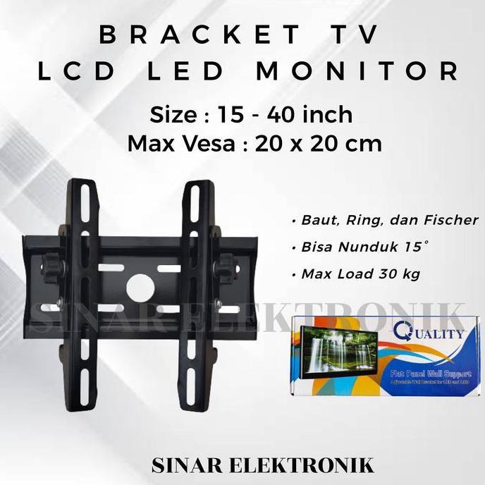 TERLARIS BRACKET TV LCD LED 15-40 INCH MURAH