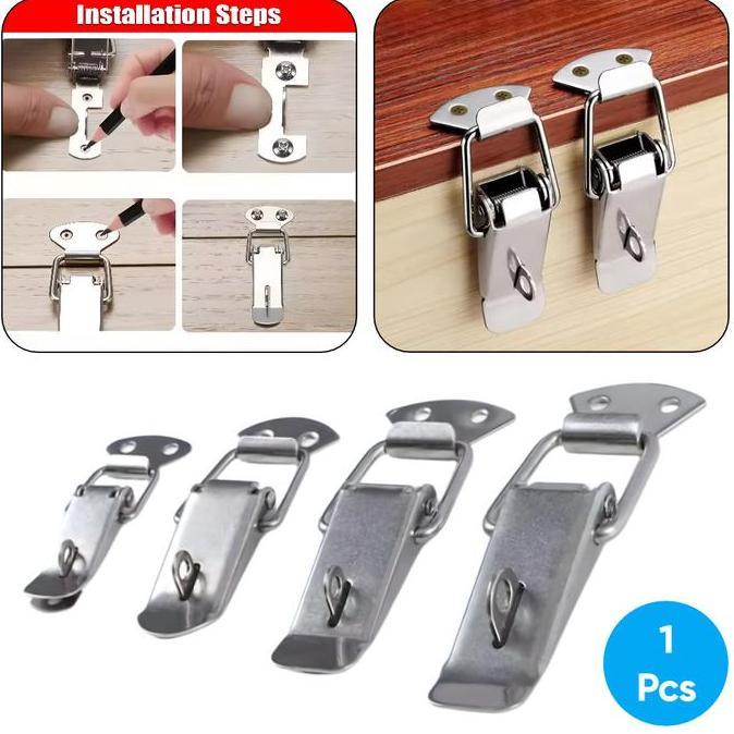 CHICKLEP Kaitan Peti Overval Grendel Koper Lemari Kecil Besar Stainless Steel dengan Lubang Gembok -