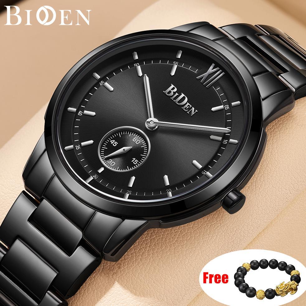 BIDEN Jam Tangan Pria 0178 Original Kasual Bisnis Kuarsa Anti Air Kalender Jam Tangan Cowok Tali Sta