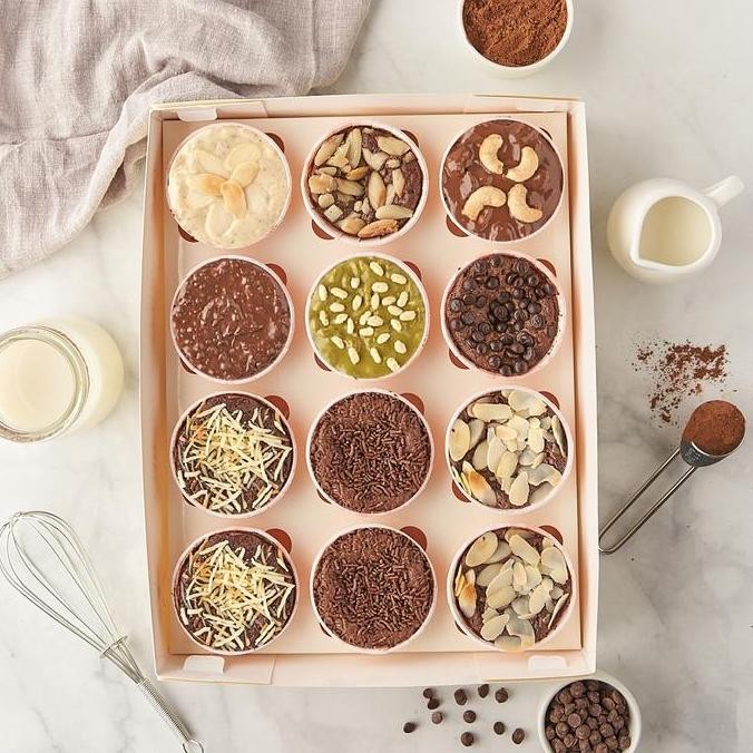 BROWNIES CUP 1 LUSIN | Mbun Brownies Panggang | Melted | Fudgy