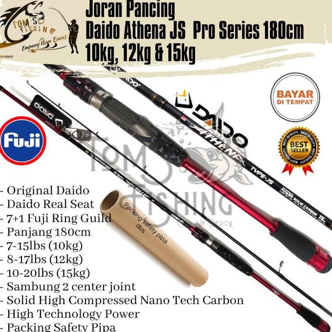 Joran Pancing Daido Athena Pro Series Fuji JS 180cm (12kg & 15kg) Japan Style Power Solid - Toms Fis