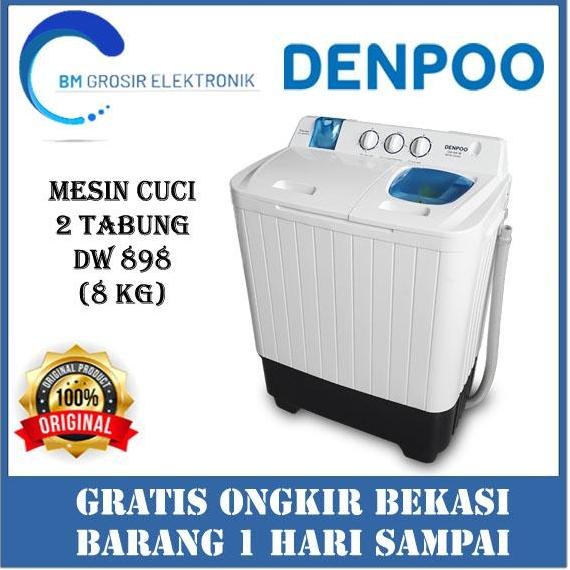 Promo DENPOO MESIN CUCI 2 TABUNG 8KG DW 898 GARANSI RESMI COD