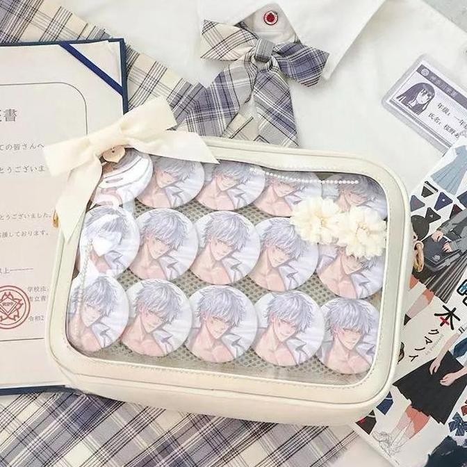 Itabag Tas Slempang Untuk Badges Tas Kuliah Tas Anime Transparan Tas Itabag Untuk Simpan Badge(Lenca