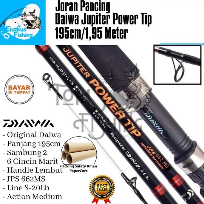 Joran Pancing Daiwa Jupiter Power Tip 150cm - 210cm (Original) Carbon Solid - Engkus Fishing