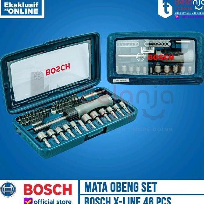 CAVERLY- Bosch Screwdriver Set X-line 46 Pcs Mata Obeng Sock Kunci Shock Set