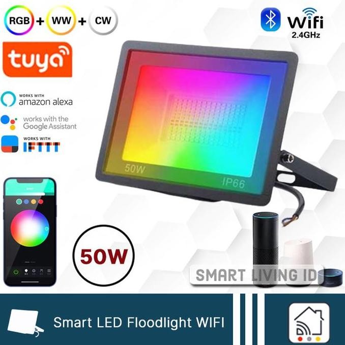 BEARERS- Lampu Sorot Tuya Smart LED Floodlight 50W WIFI RGB GW51