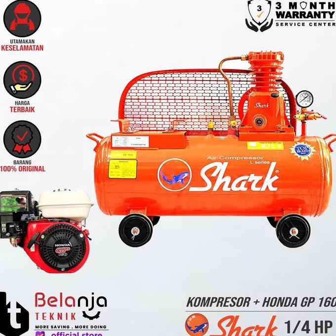 CAVERLY- SHARK Mesin Kompresor Udara 0.25 Hp Honda Gp 160 5.5 Air Kompresor 1/4