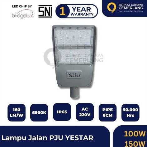 CAVERLY- Lampu Jalan PJU Yestar 100W 150W LED SMD Street Light Model Casing PHILIPS Anti Petir