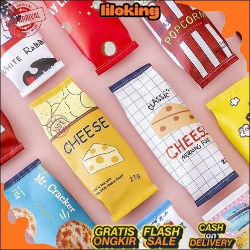 GROSIR Tempat Pensil Unik Lucu Kotak Pensil Model Bungkus Jajan Snack