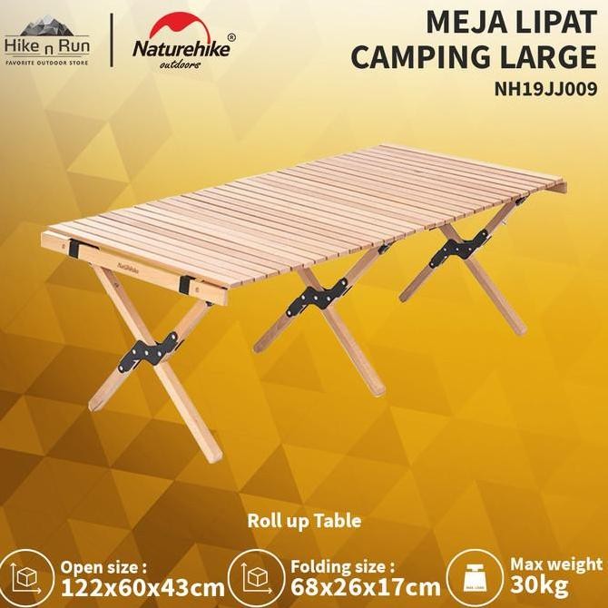 Meja Lipat Naturehike NH19JJ009 Portable Wood Roll Table