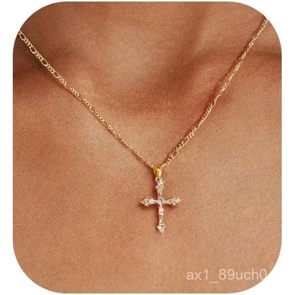 Kalung Salib Kecil Kalung Eksklusif Perhiasan Emas Wanita Liontin Salib Salib Mode Emas Kalung Kalun