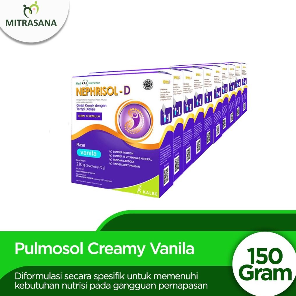 Bundle 10 Box Nephrisol D Vanilla - Nutrisi Tinggi Protein Pasien Gagal Ginjal Original