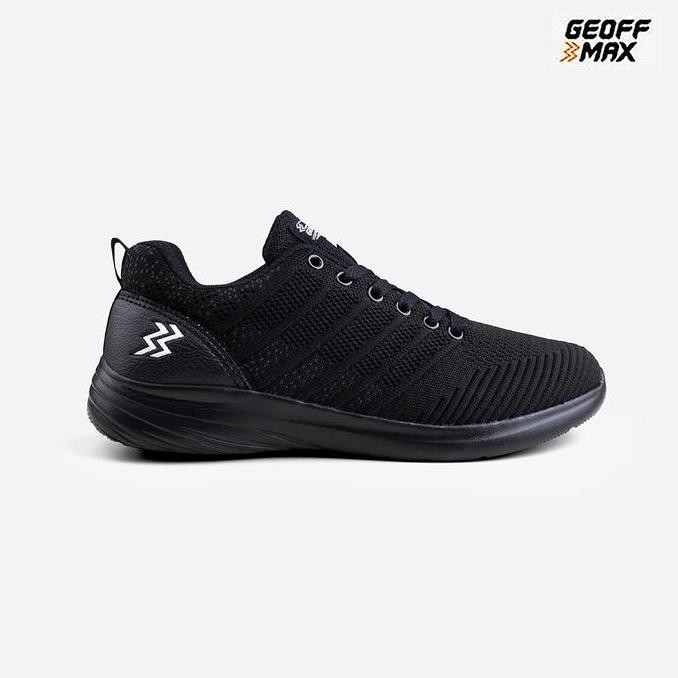 Geoff Max - At-693 All Black | Sepatu Olahraga Hitam Pria Wanita Sport Shoes Sneakers Casual Kerja