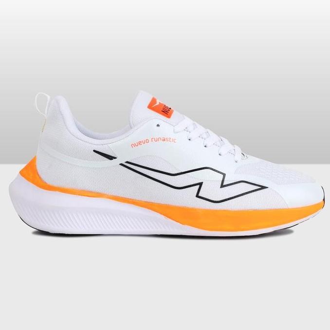 Nuevo - Sepatu Running Pria Wanita Jogging Runastic Putih/Oren Olahraga Lari Pria Nyaman Ringan Outd