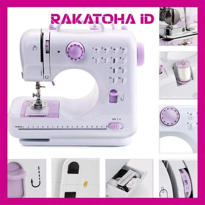 Jh85 Epic Finds Mesin Jahit Mini Portabel 705A Dengan 12 Pola Jahitan, Cocok Untuk Pakaian Jahit Tan