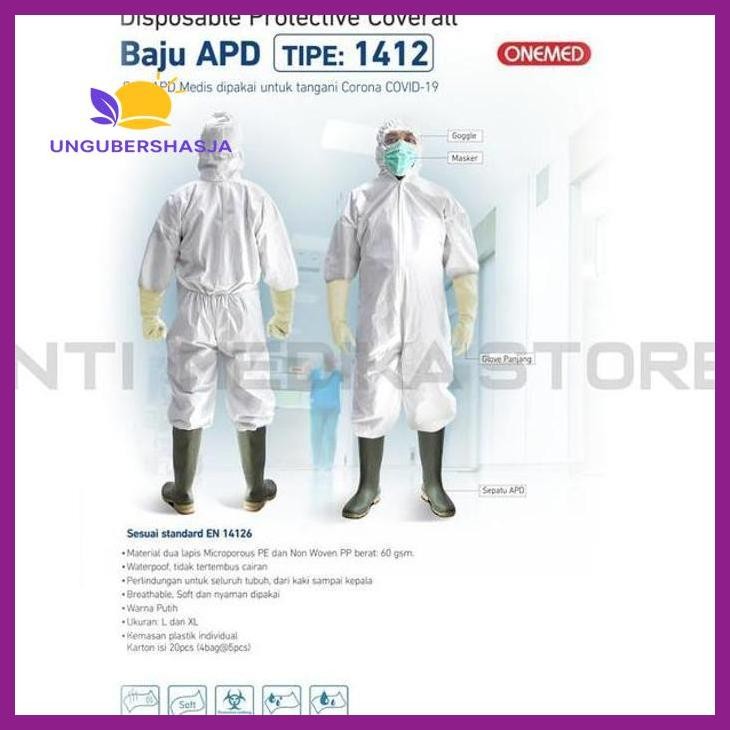 (ORIGINAL) BAJU APD MEDIS PUTIH 1412 | APD BAJU MEDIS | APD HAZMAT KESEHATAN PERLENGKAPAN MEDIS RUMA