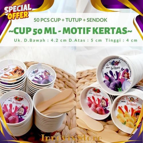 New jual plastik cup ice cream karakter 100ml