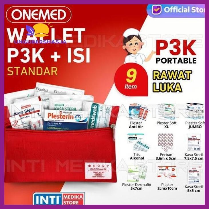 (ORIGINAL) WALLET TRAVEL KIT + ISI | KOTAK TAS P3K PERAWATAN LUKA POUCH KESEHATAN PERLENGKAPAN MEDIS
