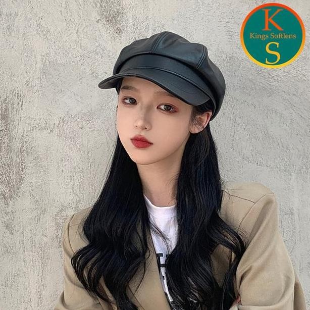 [COD] ORI 100% Topi Baret Korea Premium / Topi Kulit / Leather Hat / Baret Hat DIN