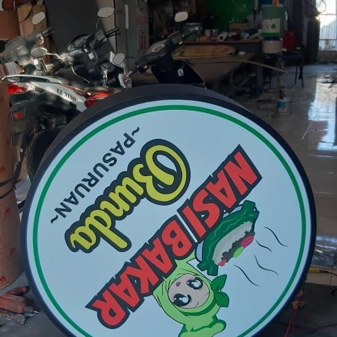 neon box bulat 1 muka. diameter 100cm