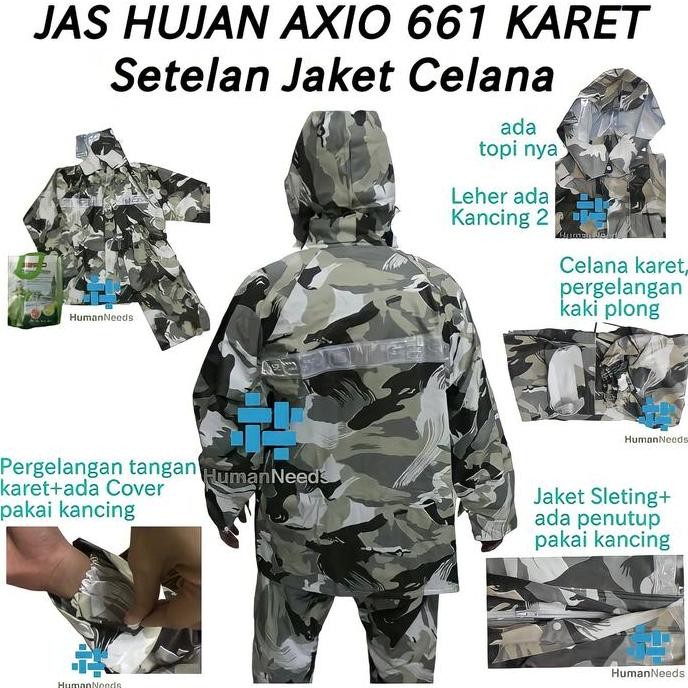 '' Jas Hujan Axio 661/Mantel Hujan Axio 661 Original/Axio661 Karet Rubber ''